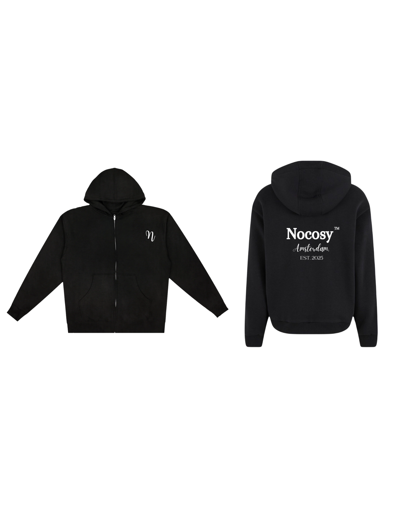 NOCOSY ZIP-UP HOODIE BLACK