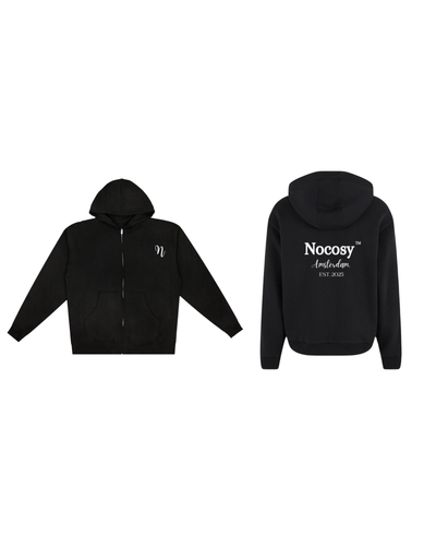 NOCOSY ZIP-UP HOODIE BLACK