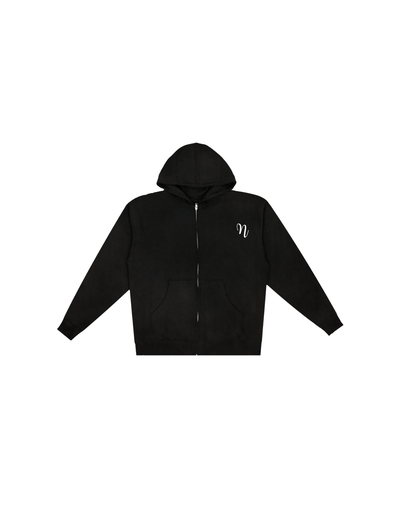 NOCOSY ZIP-UP HOODIE BLACK